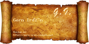 Gern Irén névjegykártya